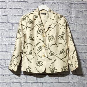 Kate Hill Artistic Cream and Green Blazer